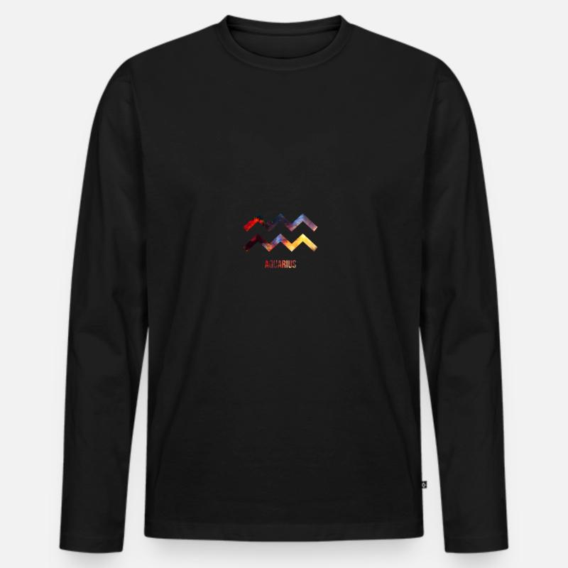 Sternzeichen Wassermann, Aquarius - Männer Premium Bio Langarmshirt - Schwarz