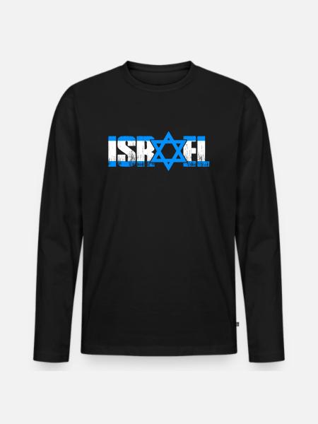 Israël fan - T-shirt manches longues Premium bio Homme - noir