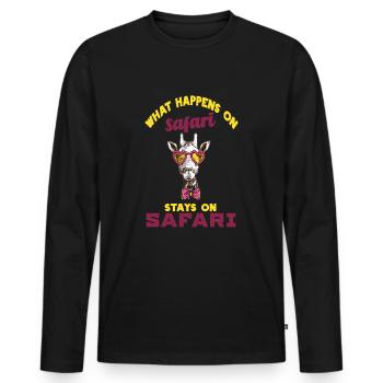 Safari - Männer Premium Bio Langarmshirt - Schwarz - Vorne - Nico (187cm)