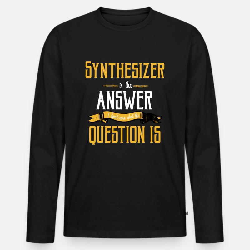Synthesizer - Männer Premium Bio Langarmshirt - Schwarz
