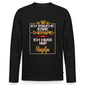 Minigolfen - Männer Premium Bio Langarmshirt - Schwarz - Vorne - Nico (187cm)