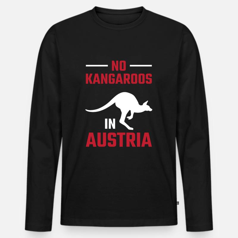 No kangaroos in Austria - Männer Premium Bio Langarmshirt - Schwarz