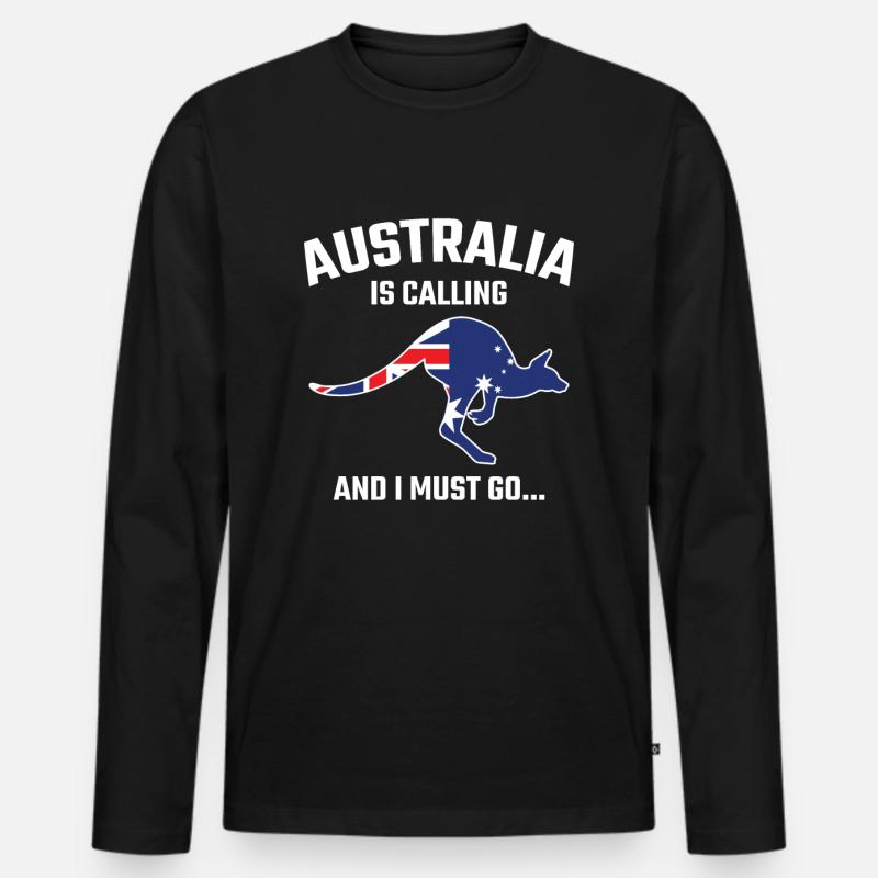Australien Känguru Geschenk - Männer Premium Bio Langarmshirt - Schwarz
