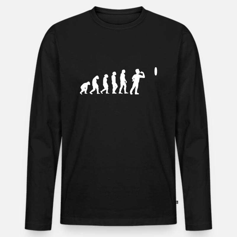 Darts, darts players - evolution - Men's Premium Organic Long Sleeve Shirt - black