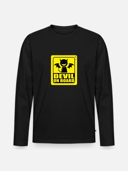 Devil on board - baby, children - Men's Premium Organic Long Sleeve Shirt - black