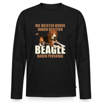 Die meisten Hunde haben Besitzer, Beagle Personal - Männer Premium Bio Langarmshirt - Schwarz - Vorne - Nico (187cm)