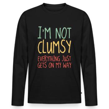 I'm not clumsy - Men's Premium Organic Long Sleeve Shirt - black - Front - Nico (187cm)