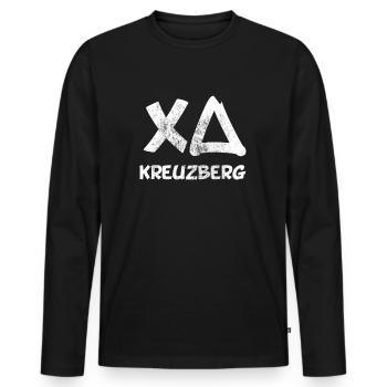 Kreuzberg Berlin - Men's Premium Organic Long Sleeve Shirt - black - Front - Nico (187cm)