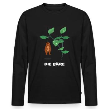 Ich bin eine Baere - Männer Premium Bio Langarmshirt - Schwarz - Vorne - Nico (187cm)