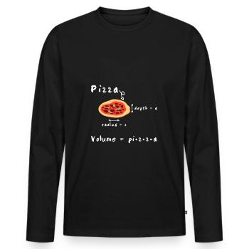 Formule pizza maths maths cadeau chemise amusante - T-shirt manches longues Premium bio Homme - noir - Devant - Nico (187cm)