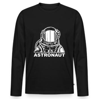 Astronaute - fusée spatiale voyage dans l'espace - T-shirt manches longues Premium bio Homme - noir - Devant - Nico (187cm)