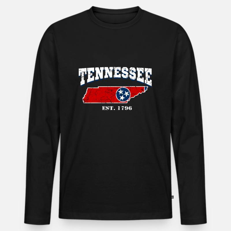 Tennessee est. 1796 - Männer Premium Bio Langarmshirt - Schwarz