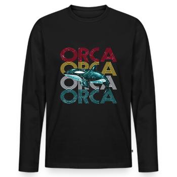 killer whale - Men's Premium Organic Long Sleeve Shirt - black - Front - Nico (187cm)