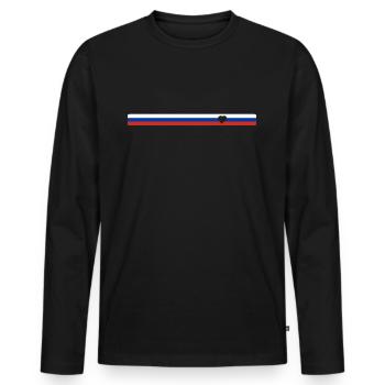 Cadeau du drapeau de la Russie - T-shirt manches longues Premium bio Homme - noir - Devant - Nico (187cm)