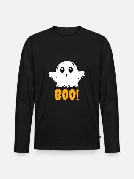 Ghost Boo Halloween - Men's Premium Organic Long Sleeve Shirt - black