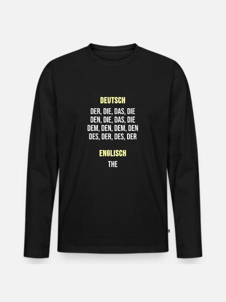 Deutsch lernen Deutschlehrer - Männer Premium Bio Langarmshirt - Schwarz