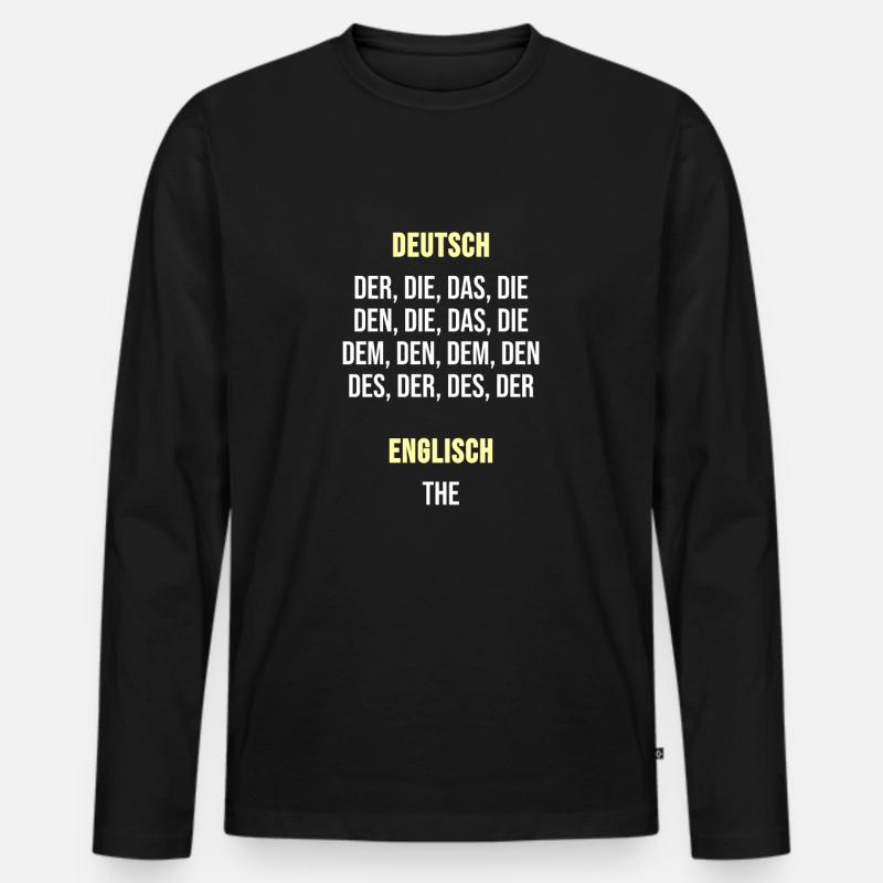 Deutsch lernen Deutschlehrer - Männer Premium Bio Langarmshirt - Schwarz