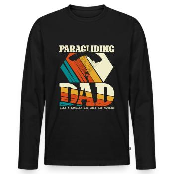 Paragliding Dad - paraglider pilot - Men's Premium Organic Long Sleeve Shirt - black - Front - Nico (187cm)