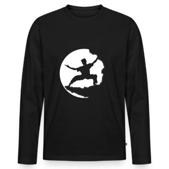 Kämpfer - Männer Premium Bio Langarmshirt - Schwarz - Vorne - Nico (187cm)
