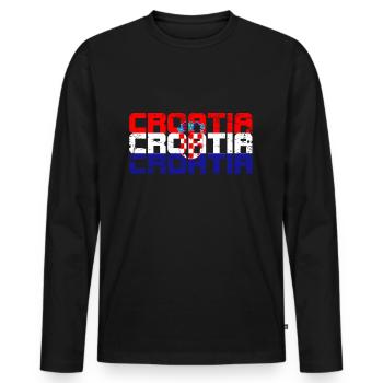 Croatia - Men's Premium Organic Long Sleeve Shirt - black - Front - Nico (187cm)