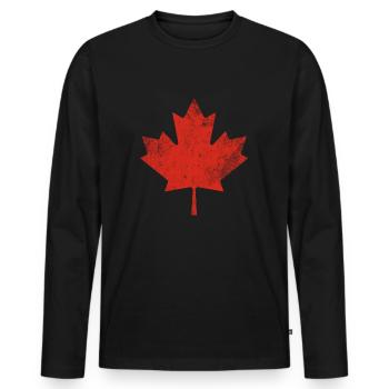 Canada Maple Leaf - Men's Premium Organic Long Sleeve Shirt - black - Front - Nico (187cm)