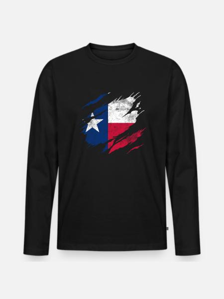 Drapeau du Texas - T-shirt manches longues Premium bio Homme - noir