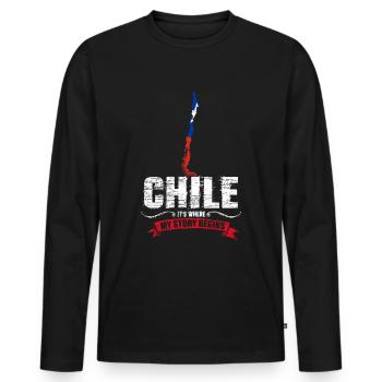 Chili - T-shirt manches longues Premium bio Homme - noir - Devant - Nico (187cm)