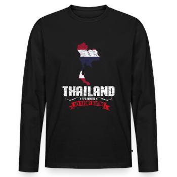 Thailand - Men's Premium Organic Long Sleeve Shirt - black - Front - Nico (187cm)