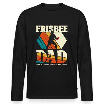 Frisbee Dad - Ultimate Disc Golf Vater - Männer Premium Bio Langarmshirt - Schwarz - Vorne - Nico (187cm)
