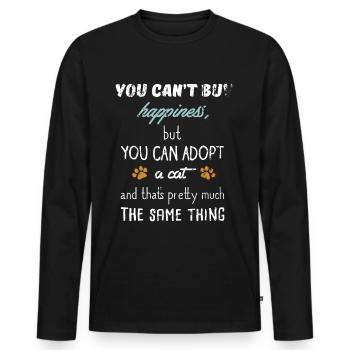 You Can't Buy Happiness, But You Can Adopt A Cat - Men's Premium Organic Long Sleeve Shirt - black - Front - Nico (187cm)