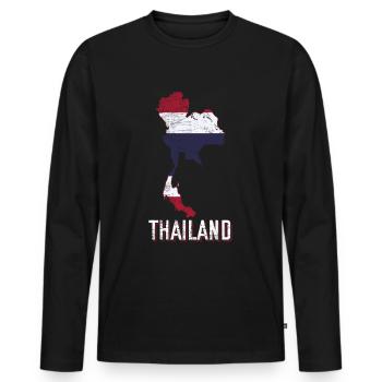 Thailand Fan - Men's Premium Organic Long Sleeve Shirt - black - Front - Nico (187cm)