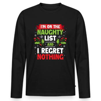 Christmas funny Christmas present - Men's Premium Organic Long Sleeve Shirt - black - Front - Nico (187cm)