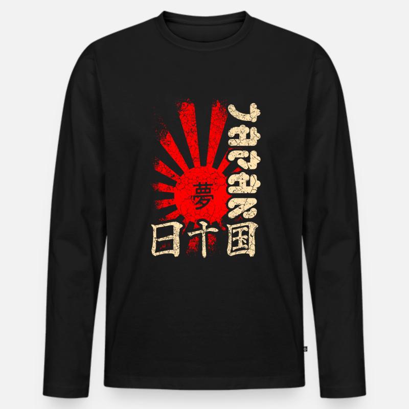 Japan - Männer Premium Bio Langarmshirt - Schwarz