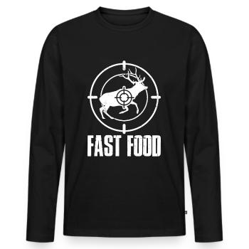 Chasseur Chasse Chasse Cadeau Drôle - T-shirt manches longues Premium bio Homme - noir - Devant - Nico (187cm)