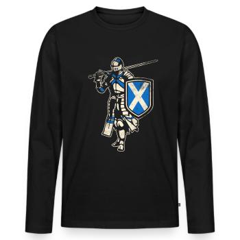 Schottischer Ritter - Männer Premium Bio Langarmshirt - Schwarz - Vorne - Nico (187cm)