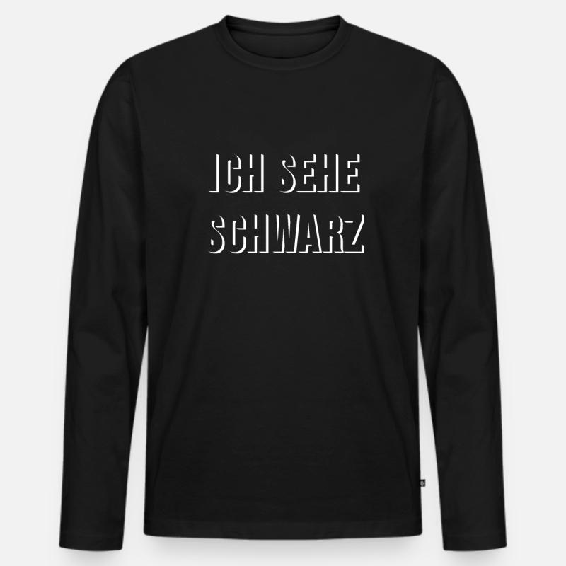 ich sehe schwarz - Männer Premium Bio Langarmshirt - Schwarz