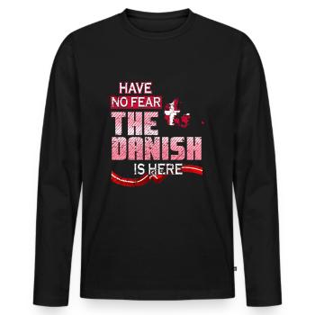 Drôle de Danois - T-shirt manches longues Premium bio Homme - noir - Devant - Nico (187cm)
