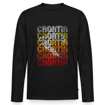 Croatia - Men's Premium Organic Long Sleeve Shirt - black - Front - Nico (187cm)