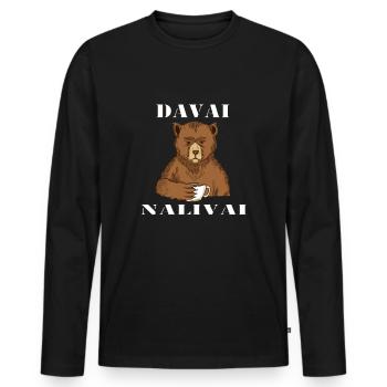 Russia for Russians Immigrant davai nalivai - Men's Premium Organic Long Sleeve Shirt - black - Front - Nico (187cm)