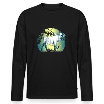 élan - T-shirt manches longues Premium bio Homme - noir - Devant - Nico (187cm)