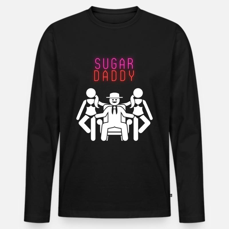 Sugar Daddy White Pink Red - Männer Premium Bio Langarmshirt - Schwarz