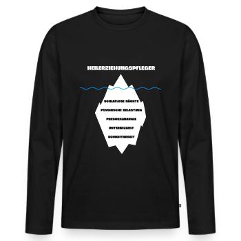 Heilerziehungspfleger HEP Eisberg - Männer Premium Bio Langarmshirt - Schwarz - Vorne - Nico (187cm)