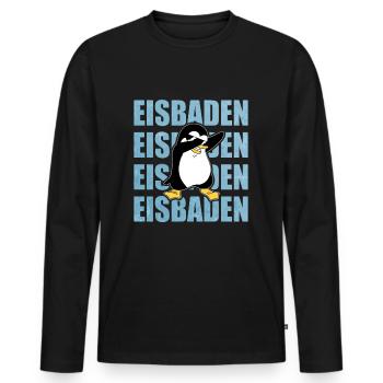 Eisbaden Eisbaden Winterbaden Eisschwimmen - Männer Premium Bio Langarmshirt - Schwarz - Vorne - Nico (187cm)