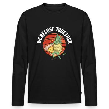 Pizza Pineapple Pizza - Männer Premium Bio Langarmshirt - Schwarz - Vorne - Nico (187cm)