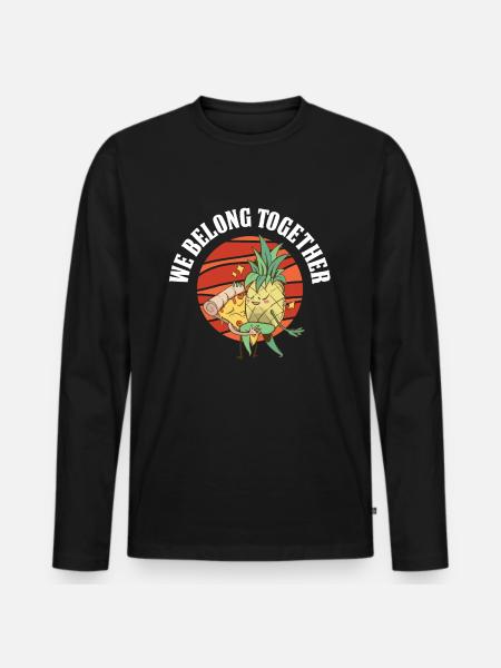 Pizza Pineapple Pizza - Men's Premium Organic Long Sleeve Shirt - black