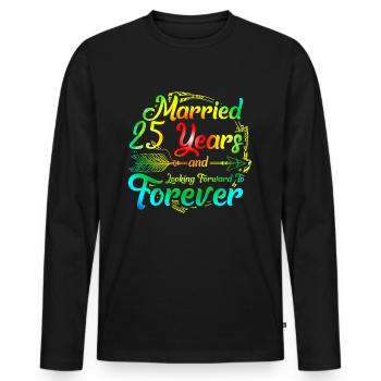 25th wedding anniversary - Men's Premium Organic Long Sleeve Shirt - black - Front - Nico (187cm)