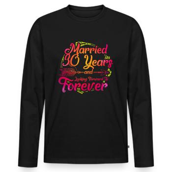 30th wedding anniversary - Men's Premium Organic Long Sleeve Shirt - black - Front - Nico (187cm)