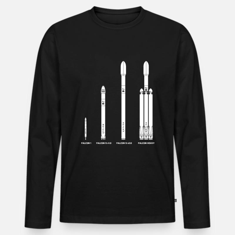 Falcon Raketen Evolution - Männer Premium Bio Langarmshirt - Schwarz