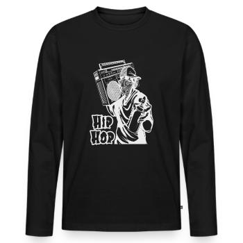Rétro Hip Hop 90's Old School break dance - T-shirt manches longues Premium bio Homme - noir - Devant - Nico (187cm)
