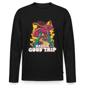 Trippy Champignons De Champignon - T-shirt manches longues Premium bio Homme - noir - Devant - Nico (187cm)